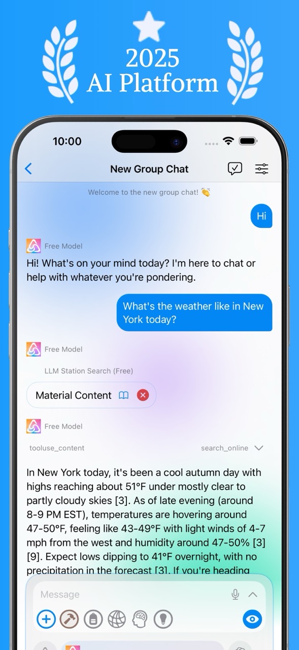 LM Station app screenshot 1 – main chat interface