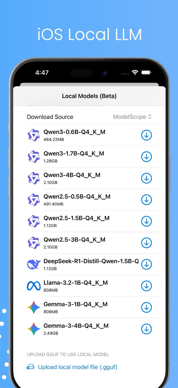 LM Station app screenshot 3 – knowledge base and documents